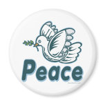 D - Dove, Olive Branch, Peace Refrigerator Magnet