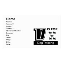 D est pour la formation de chien cartes de visite personnelles