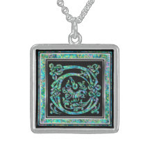 D Initial Monogram "Masselle Blue" Necklace