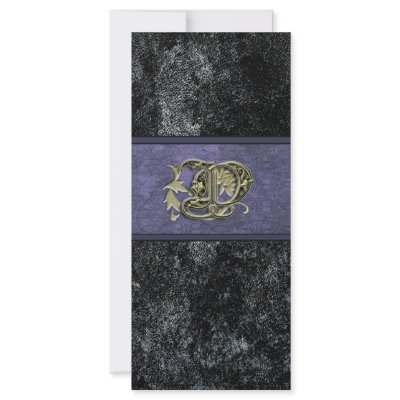 "D" monogram bookmark with quote Custom Rack Cards by MisTikkal