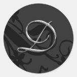 D Monogram Letter Wedding Envelope Seal Sticker