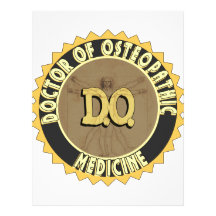 D.O. BADGE vitruvian Man DOCTOR OSTEOPATHY Letterhead Template