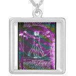 Da Vinci proportion man colorized blacklight Necklaces