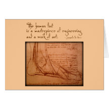 da Vinci: "The human foot is..." Greeting Cards