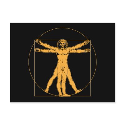 Da Vinci Vitruvian Man Postcard by strk3