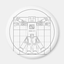 Da Vinci Vitruvian Robot Fridge Magnets