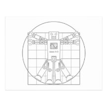 Da Vinci Vitruvian Robot Postcard