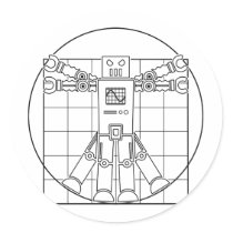 Da Vinci Vitruvian Robot Sticker