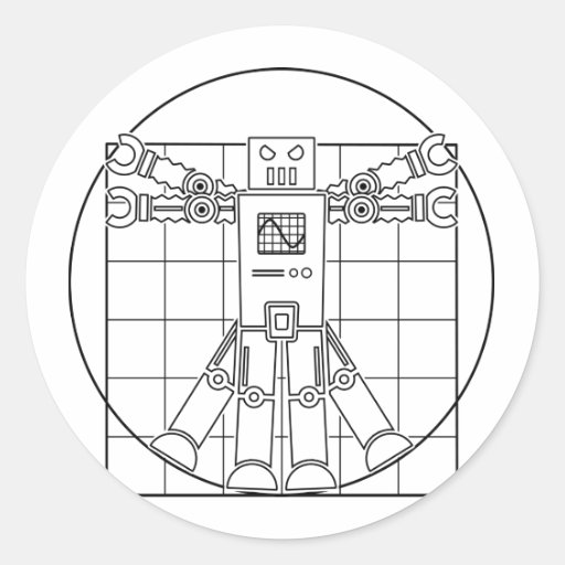 Da Vinci Vitruvian Robot Sticker