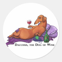 Dacchus Dog of Wine Stickers