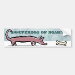 dachshund and bone - customizable bumper stickers