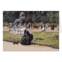 Dachshund and Lady in Park Cards