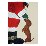 Dachshund And Santa Greeting Cards
