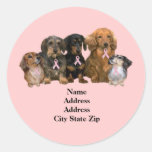 Dachshund Breast Cancer Address Label Stickers