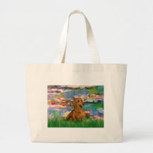 Dachshund (brown1) - Lilies 2 Canvas Bags