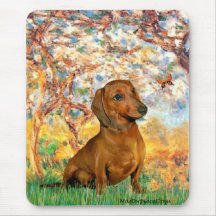 Dachshund (brown1) - Spring Mouse Mat