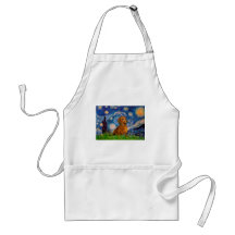 Dachshund (Brown1) - Starry Night Apron