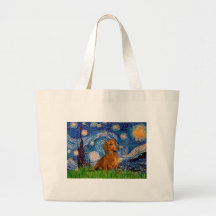 Dachshund (Brown1) - Starry Night Tote Bag