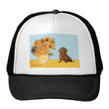 Dachshund (brown1) - Sunflowers Hat