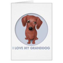 Dachshund (Brown) Granddog Greeting Cards