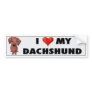 Dachshund (Brown) Love Sticker Bumper Stickers