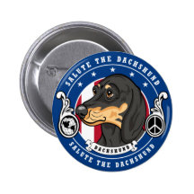 Dachshund Button Blue
