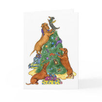 Dachshund Christmas Tree Card