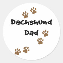 Dachshund Dad Round Sticker