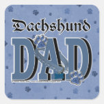 Dachshund DAD Square Stickers