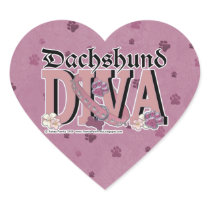 Dachshund DIVA Heart Sticker