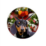 Dachshund dog  clock