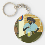 Dachshund Doxie Beer Barrel Keg Keychain