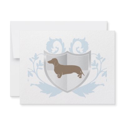 Dachshund Doxie Classic Crest Design Announcement by DogArtDesign