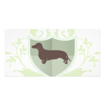 Dachshund Doxie Classic Crest Design Photo Card