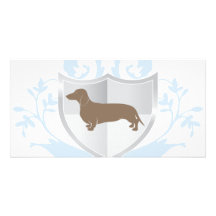 Dachshund Doxie Classic Crest Design Photo Card Template