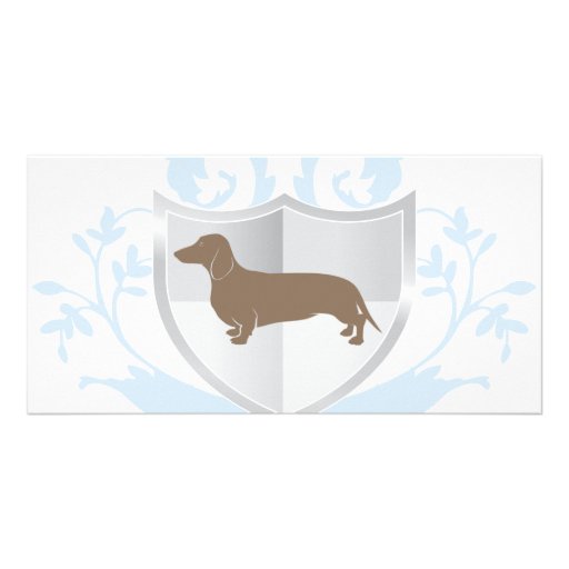 Dachshund Doxie Classic Crest Design Photo Card Template