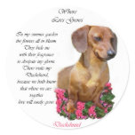 Dachshund Doxie Lovers Art Round Stickers