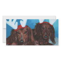 Dachshund Doxie Pair Christmas Photo Card