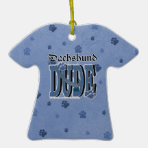 Dachshund DUDE Christmas Ornaments