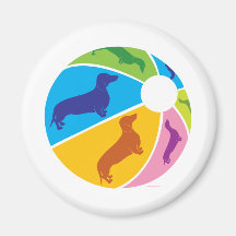 Dachshund Fun Beachball Refrigerator Magnet