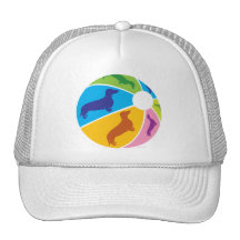 Dachshund Fun Beachball Trucker Hats