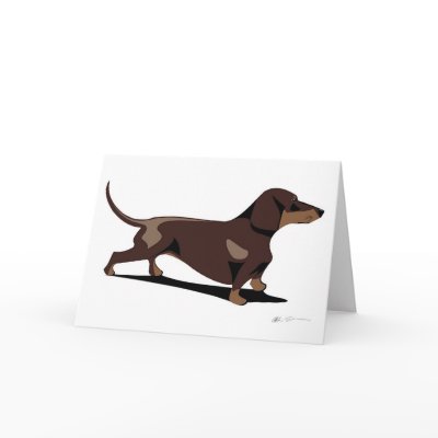 Dachshund Greetings Card by antoon