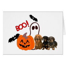 Dachshund Halloween Card