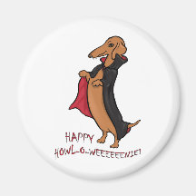 Dachshund Halloween Vampire Magnet