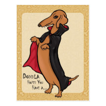 Dachshund Halloween Vampire Post Cards