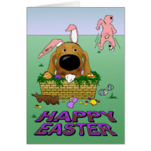 Dachshund Happy Easter Card