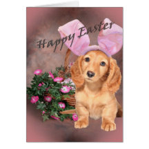 Dachshund Happy Easter Greeting Card
