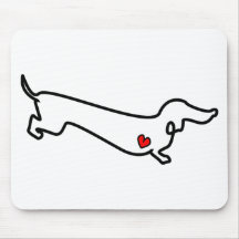 Dachshund Heart Mouse Pad