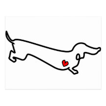 Dachshund Heart Postcard