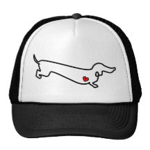 Dachshund Heart Trucker Hats
